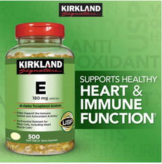 Kirkland Vitamin E 400 IU 500 Softgels Antioxidant Supplement USP