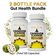 2-Pack PURE PEAK Candida Cleanse Healthy Gut Function Support 120 Capsules