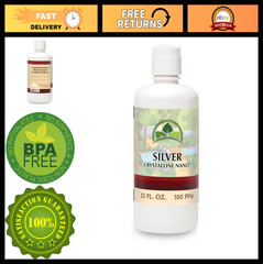 Colloidal Silver 100 PPM – 32 oz Nano Solution for Immune Support & Wellness