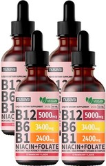 4 Pack Vitamin B12 and B6 Liquid Drops B12 Sublingual Vitamin B Complex – B 1…