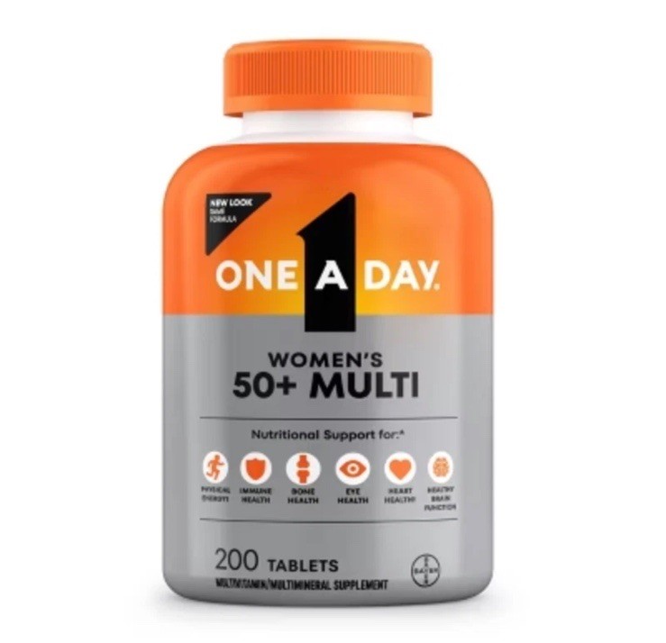 One A Day Women 50+Multivitamin for Bone, Immune, Heart Health Tablets 200ct