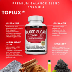Blood Sugar Complex Supplement – Supports Healthy Blood Sugar Levels Already wit
