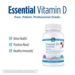 Nordic Naturals Pro Vitamin D3 Gummies – Natural Vitamin D Supplement, Berry