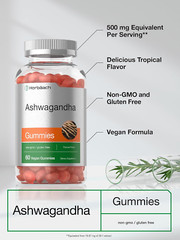 Ashwagandha Gummies for Women and Men 60 Count Supplement Tropical Fruit Flavor