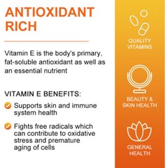 Vitamin E 1000 Iu 670mg Capsules – Supports Skin, Hair, Immune and Eye Health
