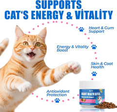 New CoQ10 & Taurine Cat Treats for Heart Health 300 Ct Fast Shipping