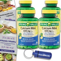 Spring Valley Calcium 600 mg Plus Vitamin D3 12.5 mcg 150 Ct Mini Softgels 4 Pk