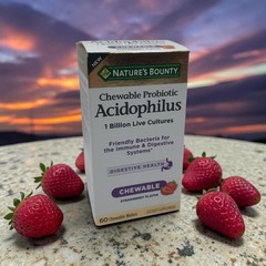 Nature’s Bounty Chewable Probiotic Acidophilus Strawberry 60 Wafers Exp 10/2026