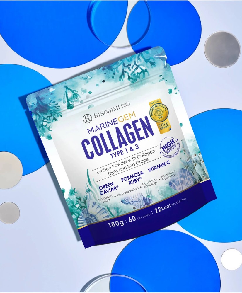 KINOHIMITSU Marine Gem Exp 2028 Collagen 180g Firm Tigten Whiten skin Anti Aging
