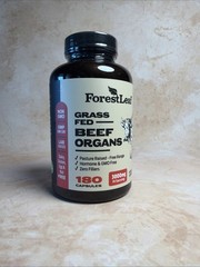ForestLeaf ~ Grass Fed Beef Organs Supplement 3000 mg ~ 180 Caps ~ Exp 08/2028