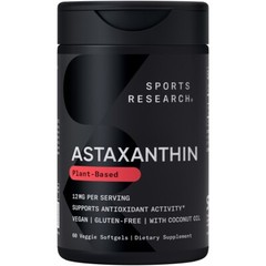 Triple Strength Vegan Astaxanthin from Algae – Non-GMO w/ Coconut Oil – 60 Count