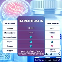 (3 Pack) HarmoBrain Advanced Brain Support Supplement Harmo Brain 180 Capsules