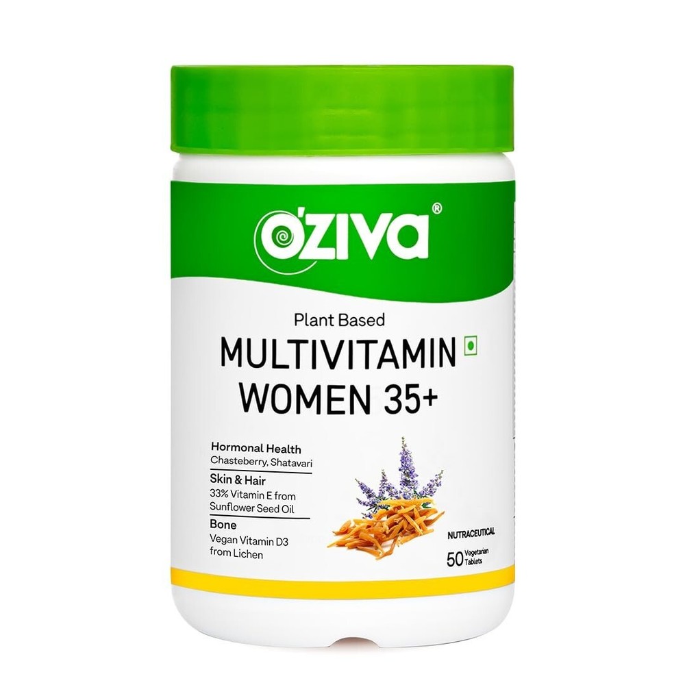 OZiva Plant Based Multivitamins Women 35+ For Hormonal Health 50 Tab 1 Pack