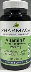 Pharmaca Vitamin E Mixed Tocopherols 268mg, 90 Softgels – EXP: 5/26