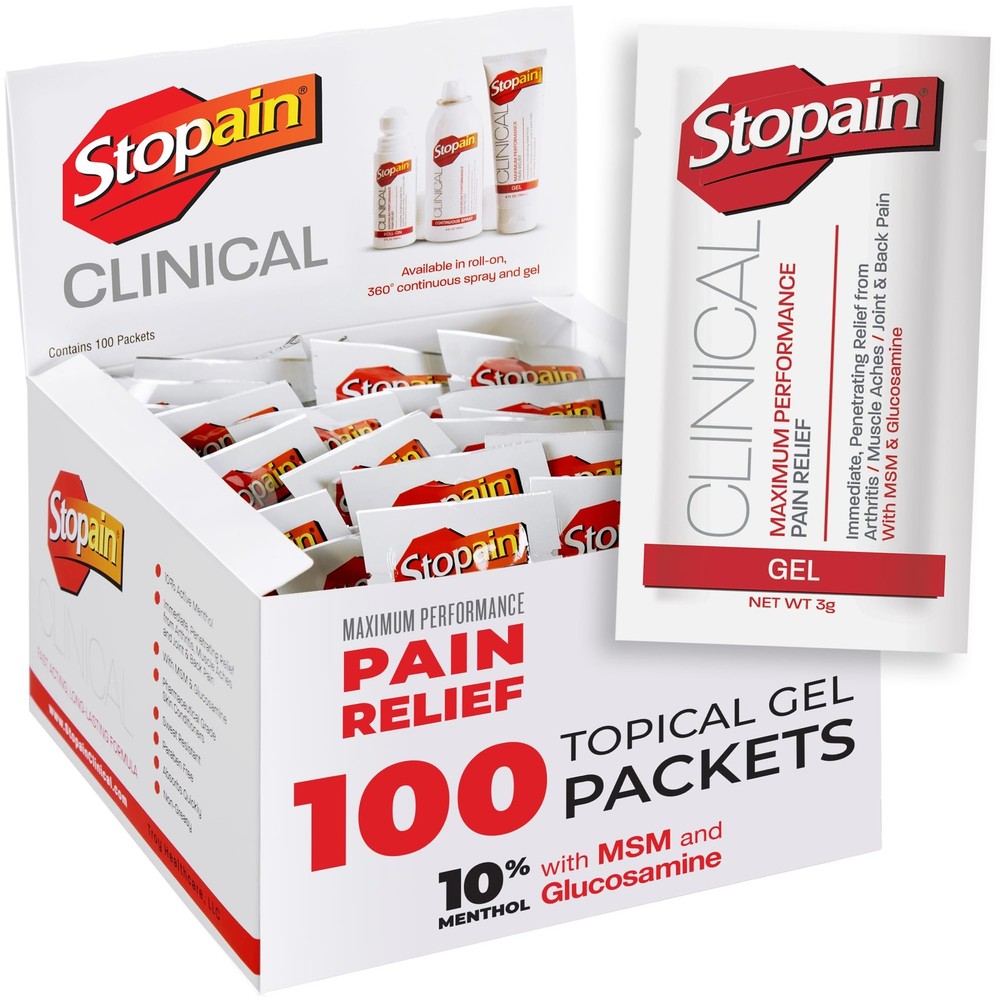 Stopain Pain Relief Clinical Gel Packets, Made in USA, Maximum Performance Pa…