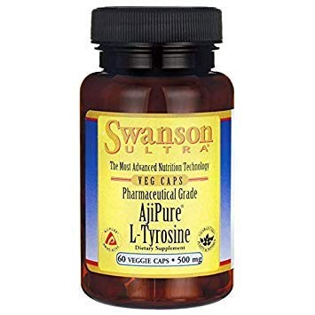Swanson Amino Acid Ajipure L-Tyrosine Pharmaceutical Grade 500 Milligrams 60