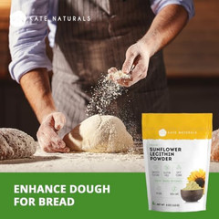Kate Naturals Sunflower Lecithin Powder for Baking Bread Gummies Cooking 4oz …