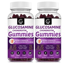 Glucosamine Chondroitin Gummies with MSM & Elderberry Extra Strength – Flexib…