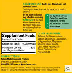 Nature Made Magnesium – 250 mg Tablets – 300 Count – Nerve, Heart, Bone Support