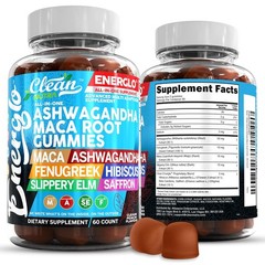 Ashwagandha Maca Root Fenugreek Gummies with Hibiscus Slippery Elm Saffron