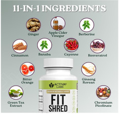 Weight Loss Support Fit Shred Metabolic Boost w/ Apple Cider Vinegar Resveratrol