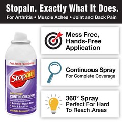 Stopain Pain Relief Spray 4oz 2 Pack USA Made Max Strength Fast Acting with M…