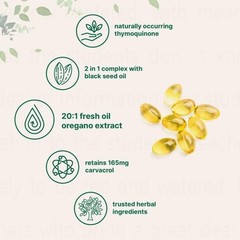 Support 1PCS 2 in 1 Oil of Oregano & Black Seed Softgels Count Carvacrol,Immune