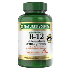 Nature’s Bounty Vitamin B12 2500 mcg 300 Quick Dissolve Tablets NEW