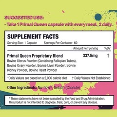 3PCS Primal Queen Supplement for Women 60 CountsBeef Organ Free Shipping !