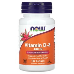Vitamin D-3, 400 IU, 180 Softgels