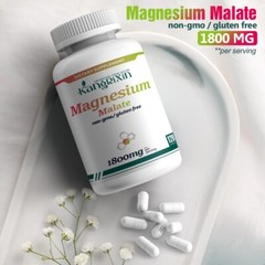 Magnesium Malate Capsules Supplement 1800mg | 120 Capsules | Support Muscle