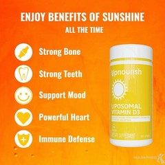 UpNourish Liposomal Vitamin D3 5000 IU (125 mcg) – 1 Year Supply – 365 softgels
