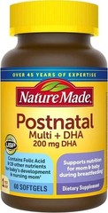 Postnatal Multi + DHA 60 Soft gels – Nature Made Exp 02/2026