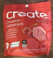 Create Creatine Monohydrate Gummies Sour Cherry 30 Individual Pouch’s SHIP ASAP