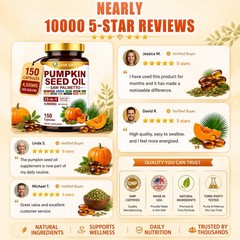 Pumpkin Seed Oil with Saw Palmetto, 4500mg Max Strength per Serving- 50 Servings