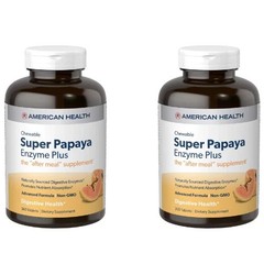 American Health Chewable Super Papaya Enzyme Plus 360 tabs Each (Pack of 2)