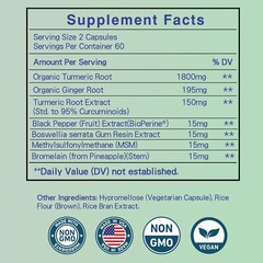 Turmeric Curcumin & Ginger Root Premium Supplements – Joint and Heart Health