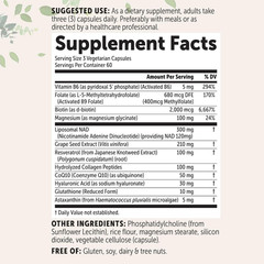Liposomal NAD+ Women 12-in-1 NMN Pathway Formula Resveratrol Collagen Blend Plus