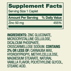Spring Valley Zinc 50 mg 200 Caplets Immune Support Dietary Supplement