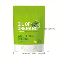Oil of Oregano 300 Softgels with Black Seed Oil – 6000mg Oregano Oil