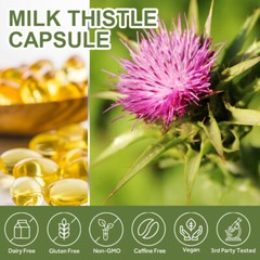 Liver Cleanse Detox Milk Thistle Extracts Silymarin, Artichoke, Dandelion Root