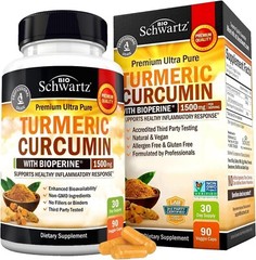 Turmeric Curcumin with Black Pepper Extract 1500mg High Absorption Potent, 180ct