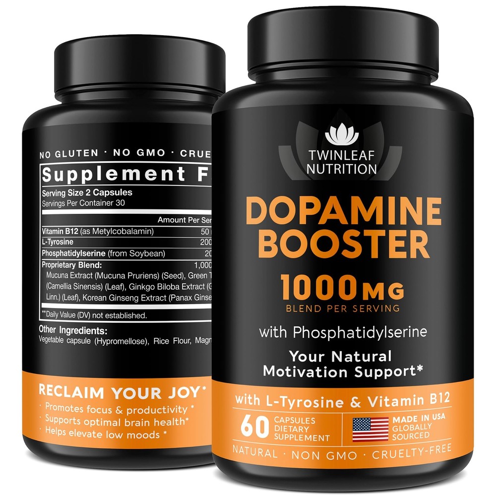 TWINLEAF NUTRITION Dopamine Brain Support 60 Count (Pack of 1), White