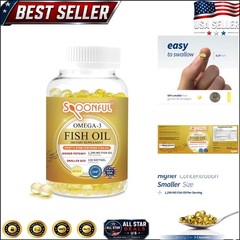 Gluten-Free Mini Omega 3 Fish Oil – iFOS Certified, 120 Softgels for Wellness