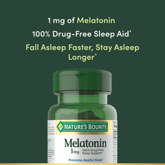 Melatonin, 100% Drug Free Sleep Aid Promotes Relaxation and Sleep Health 1mg 180