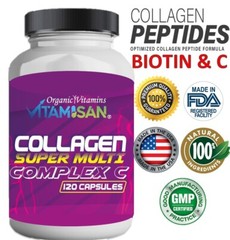 120 MULTI COLLAGEN HYDROLYSATE 1500 BIOTIN VITAMIN C HEALTHY HAIR SKIN NAILS