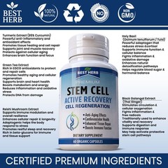 180 PILLS STEM CELL RECOVERY SUPPORT SUPPLEMENT CELLULAR REPAIR RENEWAL RECOVERY