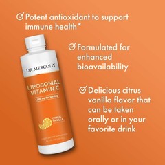 Dr. Mercola Liquid Liposomal Vitamin C, Citrus Vanilla 15.2 fl oz