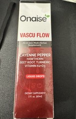 Onaise Vascu Flow Liquid Drops Cayenne Hawthorn Beet Root K2 D3 Exp 02/2029