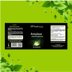 PuraDyme Amylase Digestive Enzymes – Plant-Based, Vegan, Non-GMO (180 Caps)